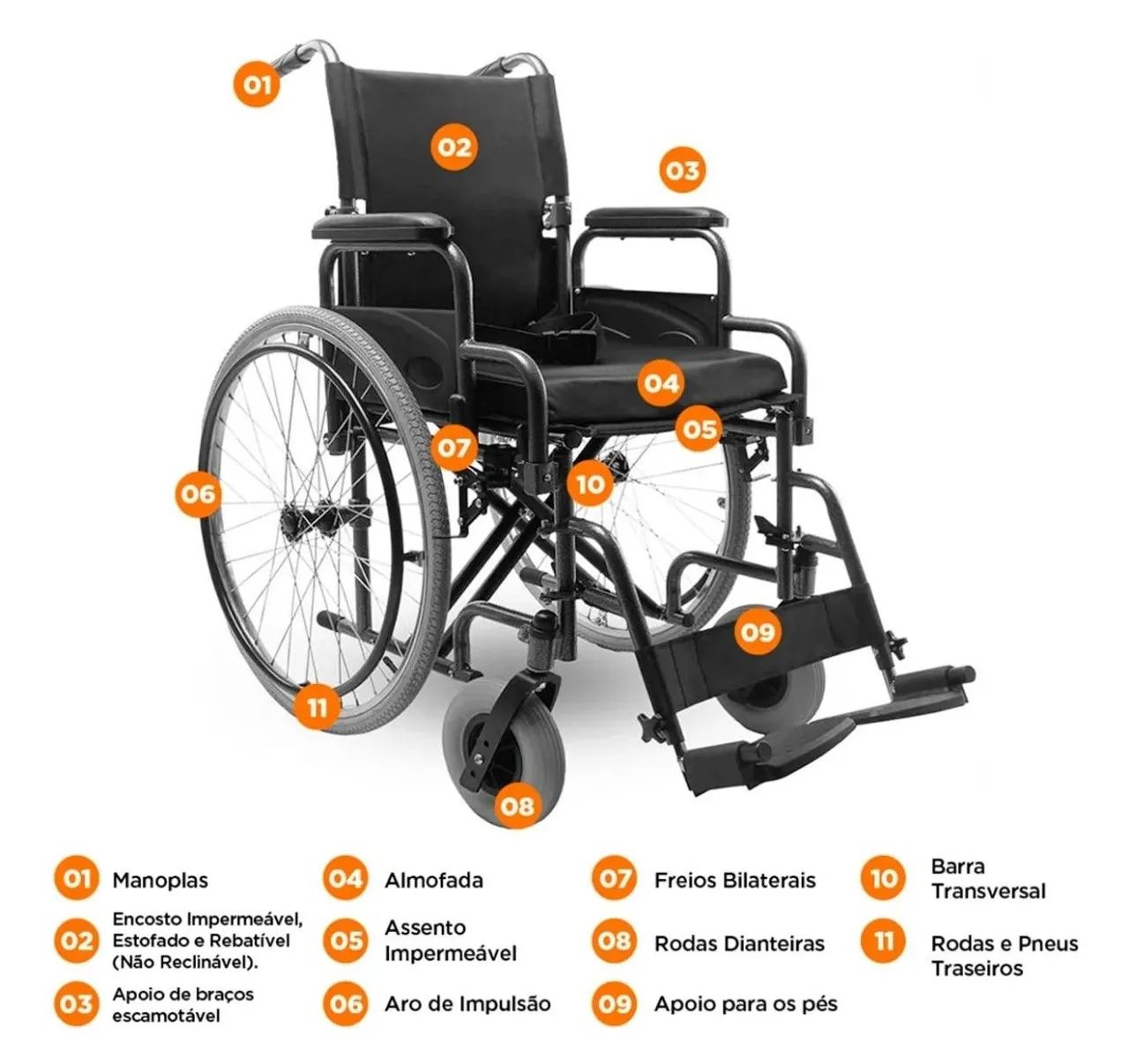 Cadeira de rodas Nova  - Foto 3