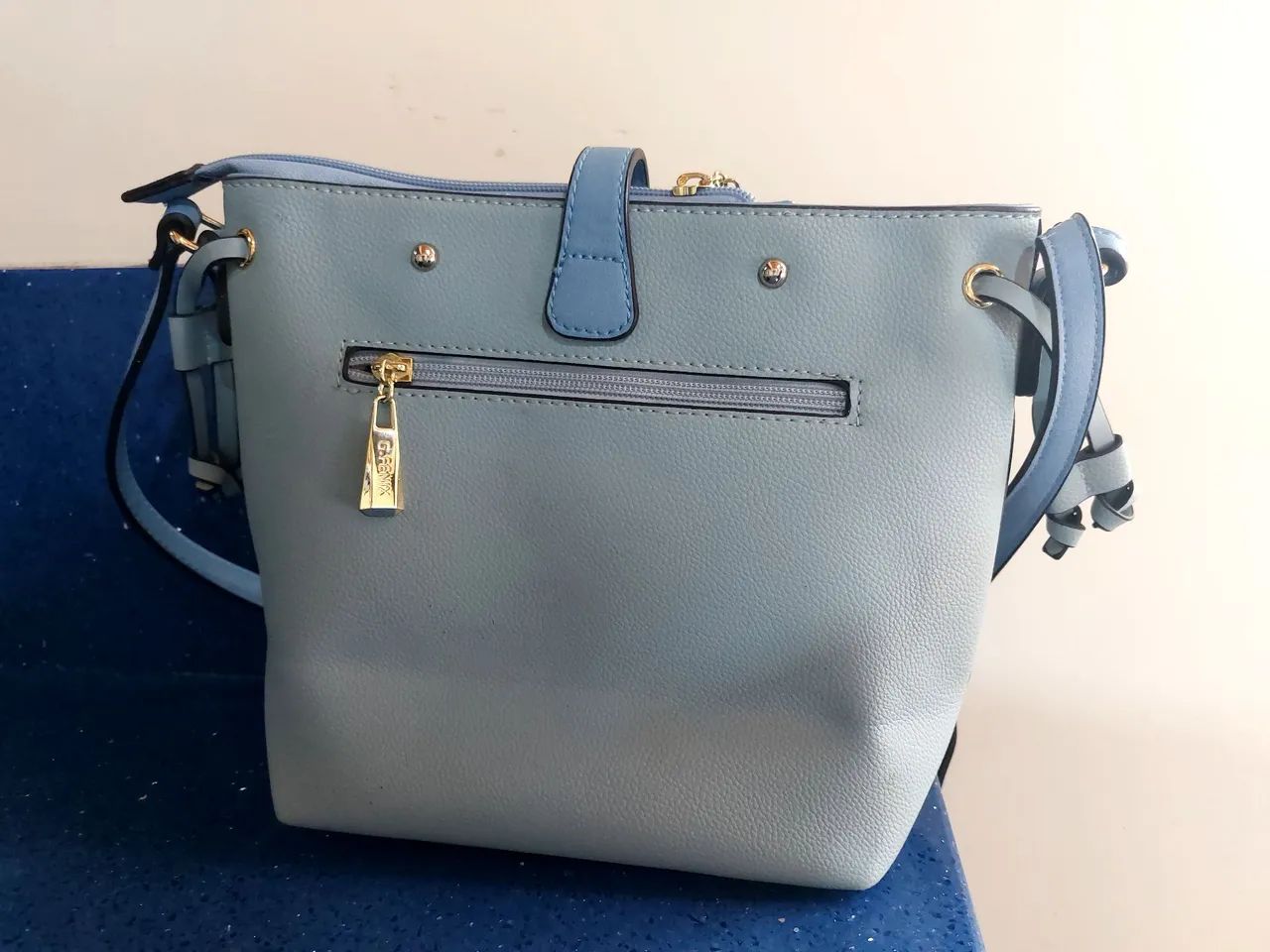 Bolsa feminina azul claro. - Foto 2