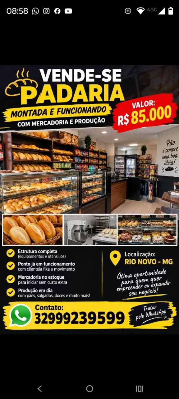 Padaria completa funcionando 