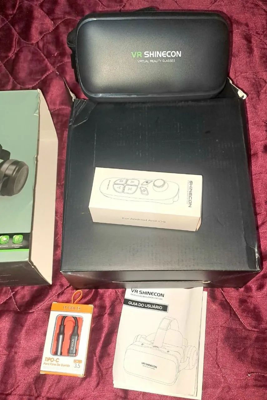 Óculos Vr Shinecon vai junto conector de fome para o celular e mouse. - Foto 4