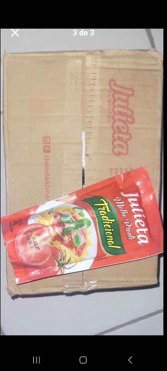 Caixa de molho de tomate 