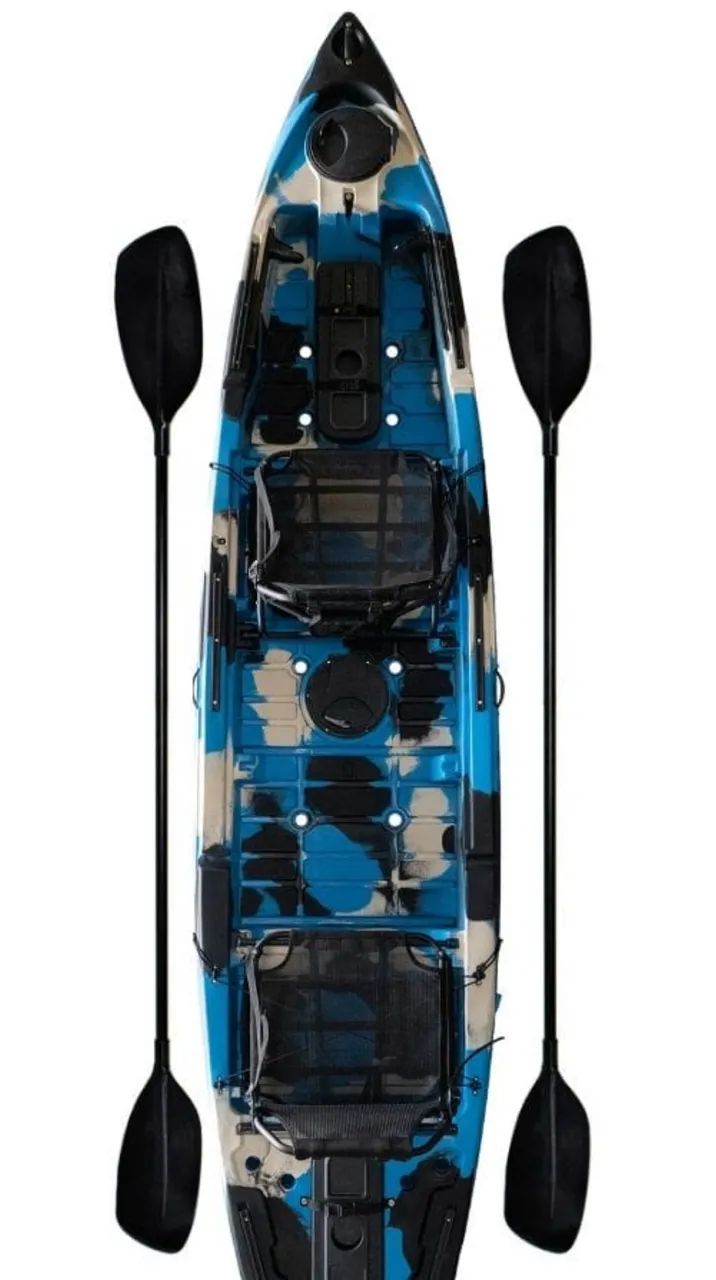 Caiaque Hidro2eko Caiman 135 Duo - Azul Camuflado - Foto 3