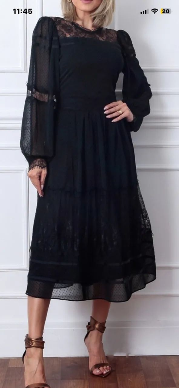 Vestido com Renda preto  - Foto 2