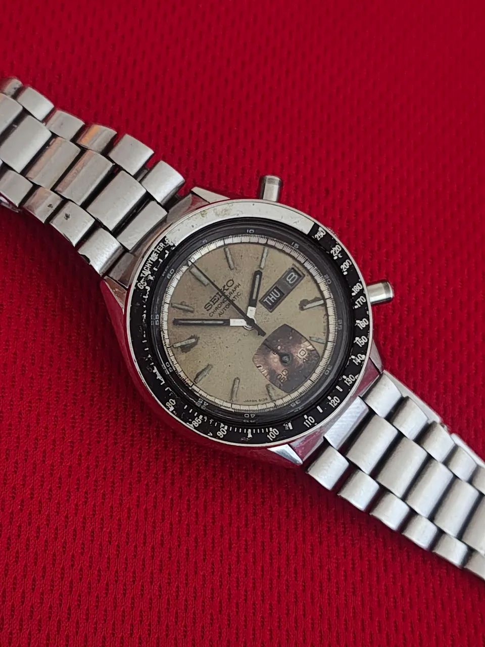 Relogio Seiko 6139-6040 cronógrafo Automático Silver Ghost <br> - Foto 4