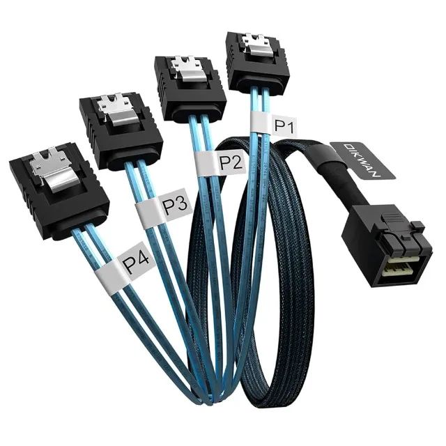 Cabo Interno Servidor Mini SAS para 4 SATA - SFF-8643 0,5M