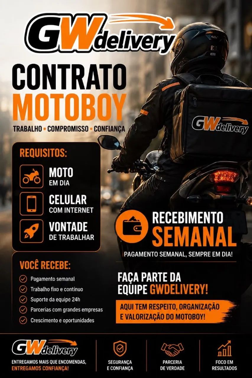 Vaga para entregador motoboy Brasília