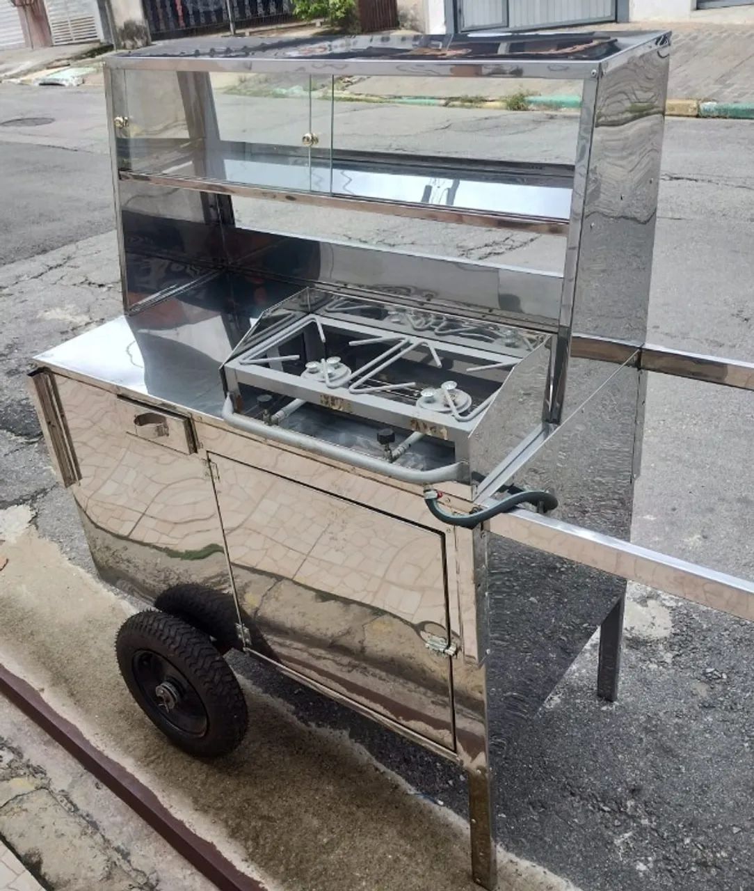Carrinho de Tapioca em Inox Com Cobertura - NOVO