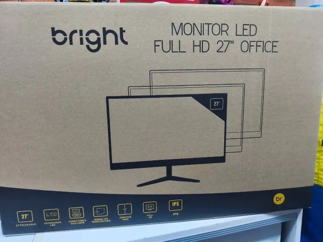 Monitor Bright 27" Full HD IPS - HDMI e VGA-----NOVO----- - Foto 2