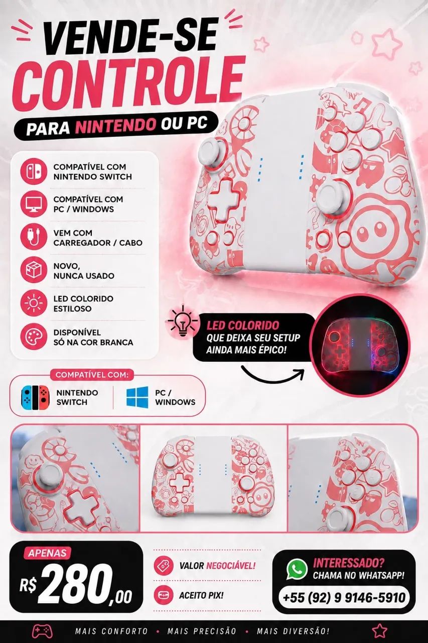 Controle para Nintendo ou PC  - Foto 4