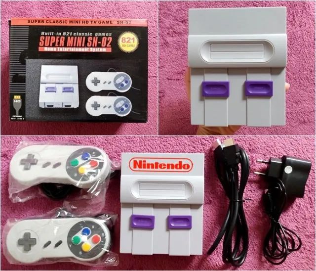 Super Mini SN-02 com 821 Jogos