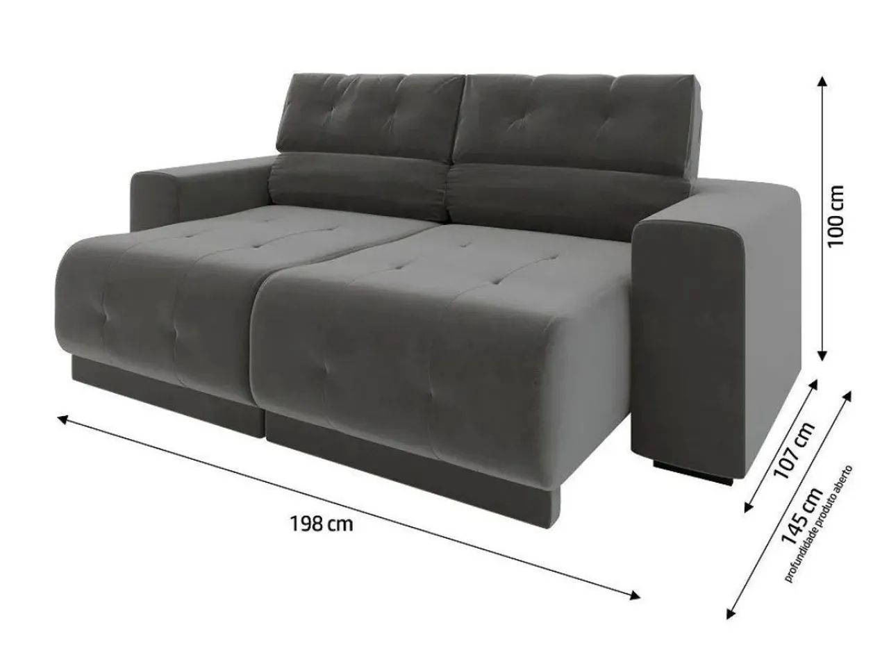 Sofá Retrátil 2mt Promoção Imperdível  - Foto 3