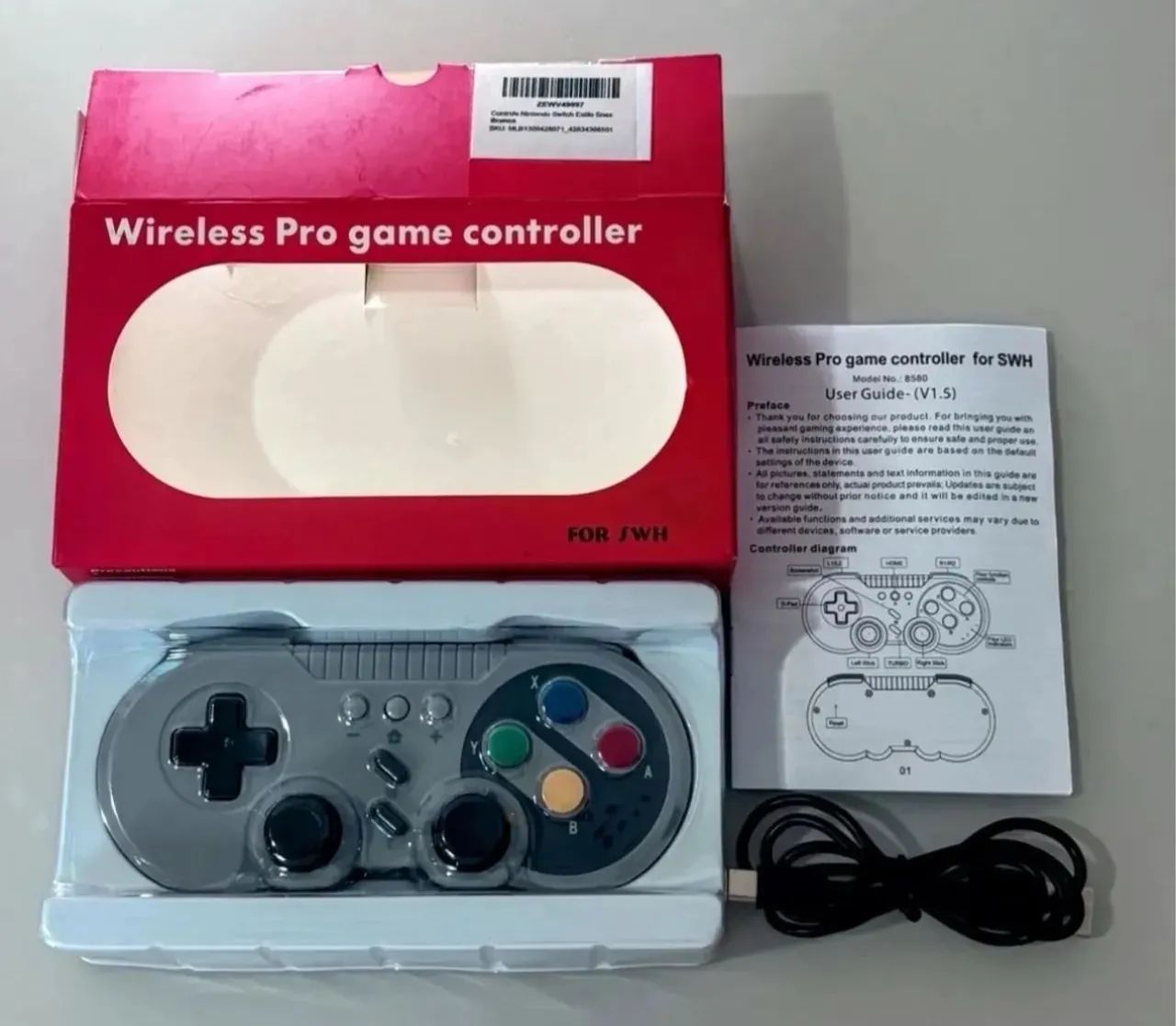 Nintendo Switch 1 e 2 - Controle Modelo Super Nintendo Wireless Pro Game 8bitdo Bluetooth - Foto 2