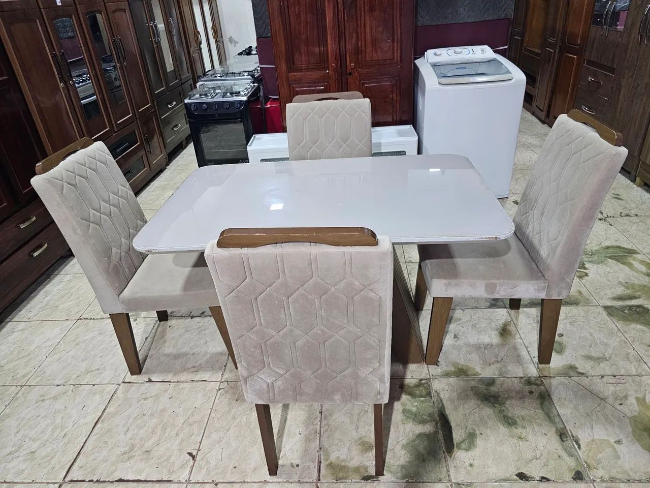 Mesa usada de 100%mdf tampão de vidro