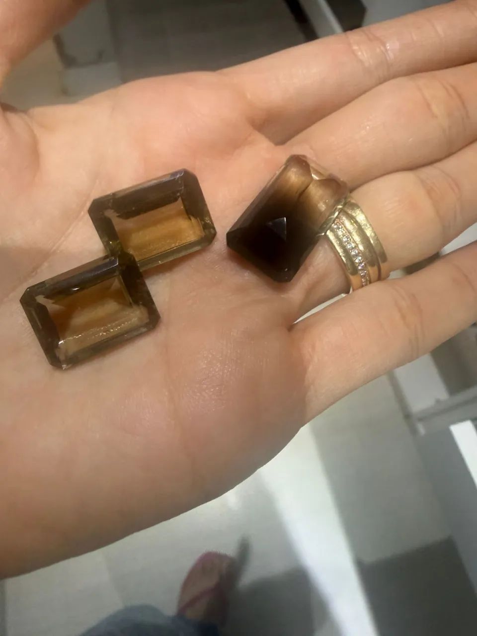 Pedra Quartzo fume e quartzo bicolor 