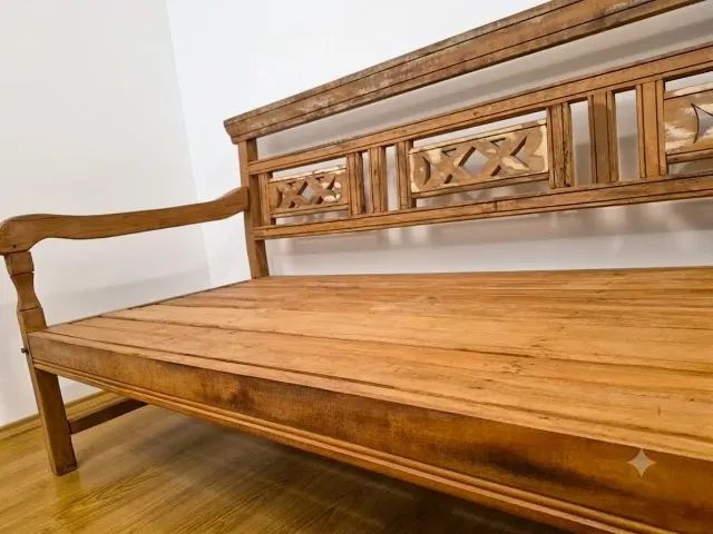Banco / Chaise de Madeira Maciça de Demolição - Peroba Rosa - Foto 3