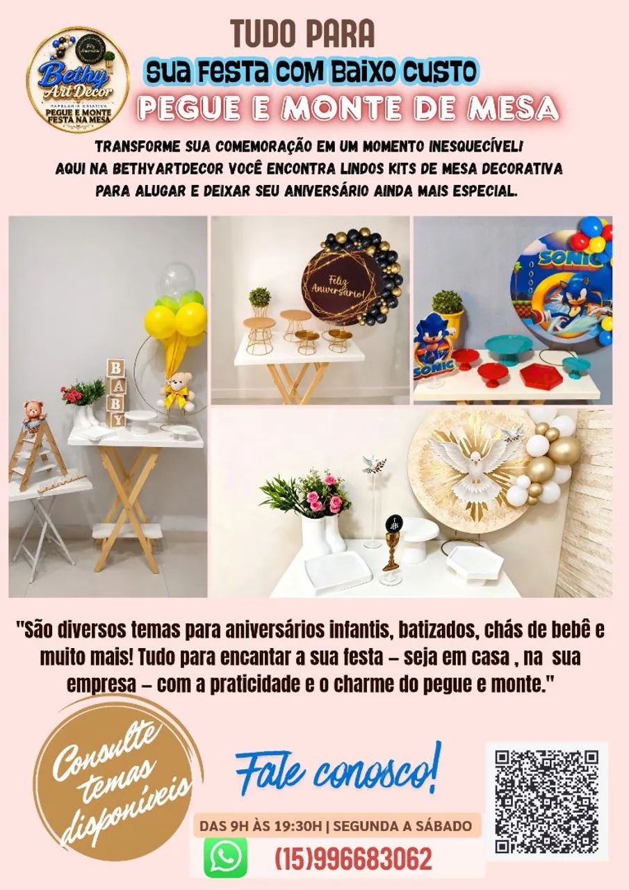 Mini pegue e monte na mesa  na Zona Norte