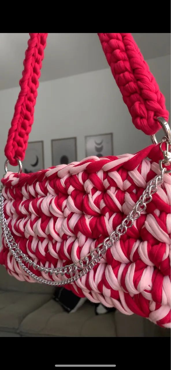 Bolsa Malha Crochê  - Foto 2