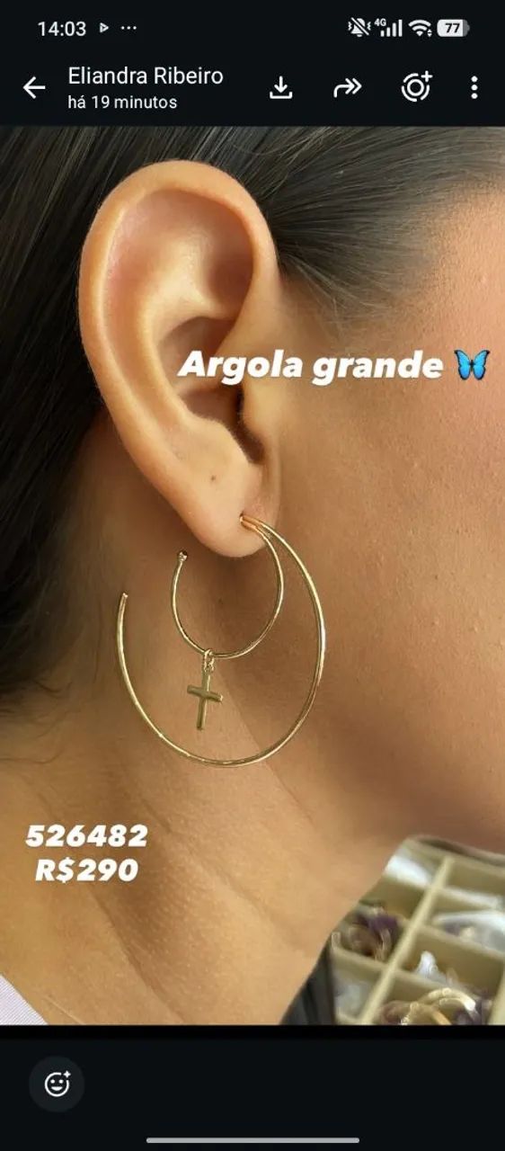 Argola, grande, Rommanel  - Foto 2