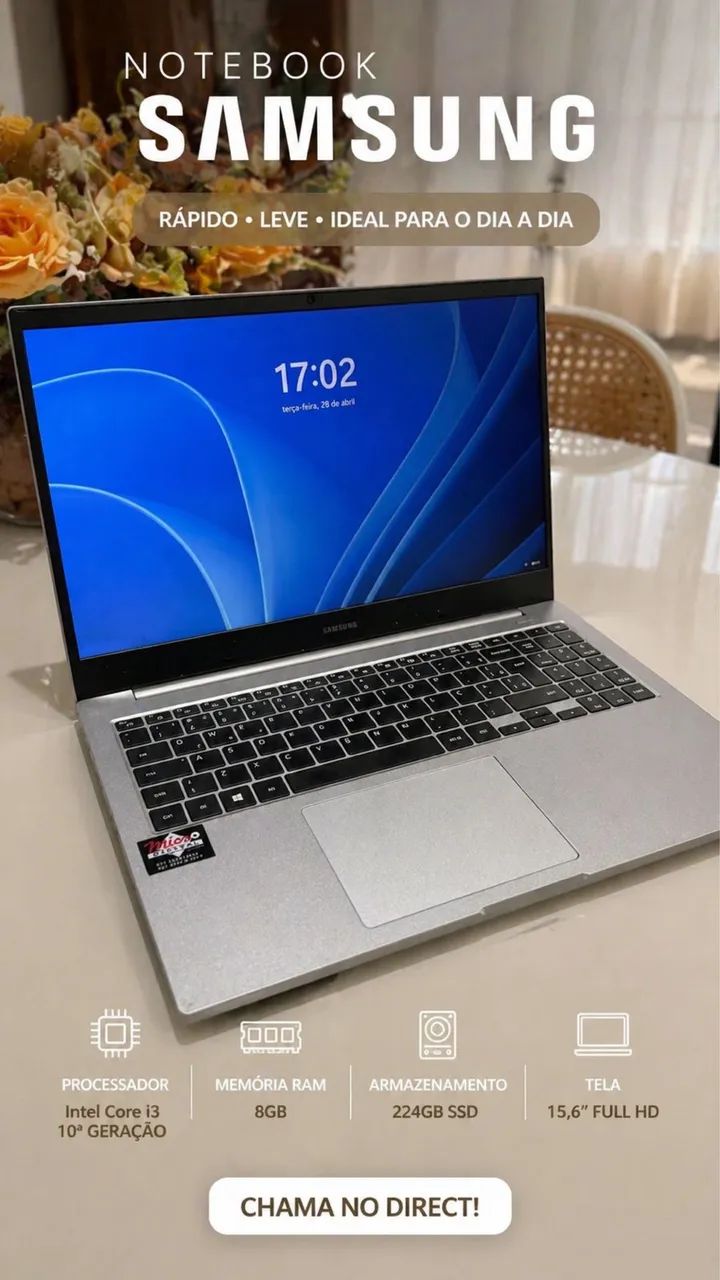 Notebook Samsung i3, 8gb RAM, 224gb SSD - Notebooks - Aquidauana