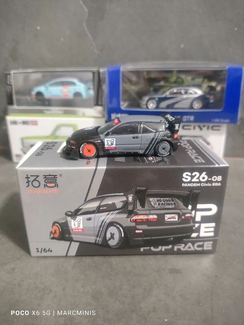 Miniatura Honda Civic Pandem EG6 - Pop Race - 1:64 - Hobbies e