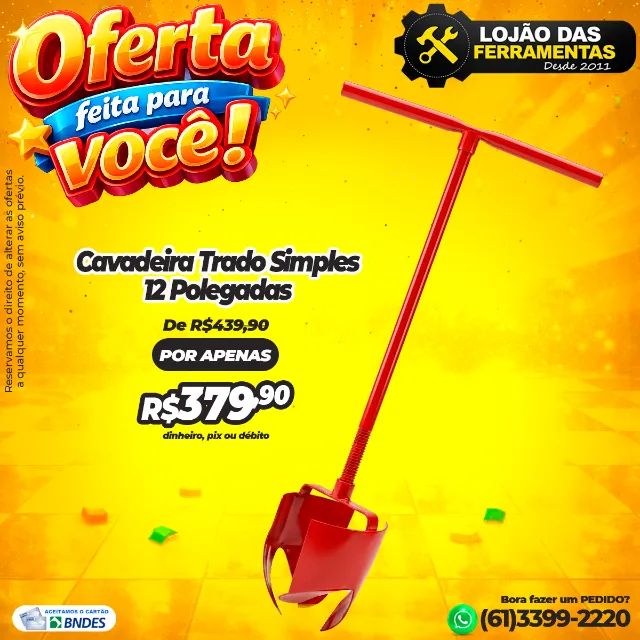 Cavadeira Trado Simples 12 Polegadas