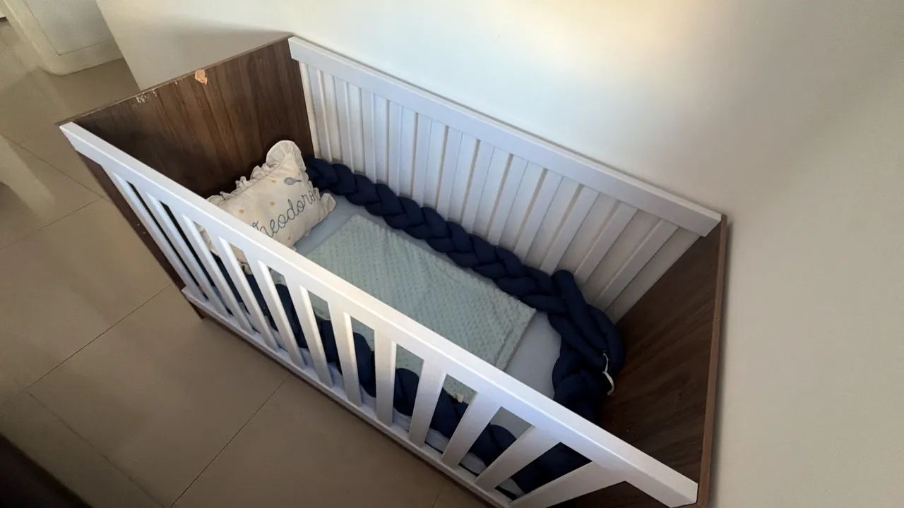 Berço Infantil com Colchão e Lençóis  - Foto 2