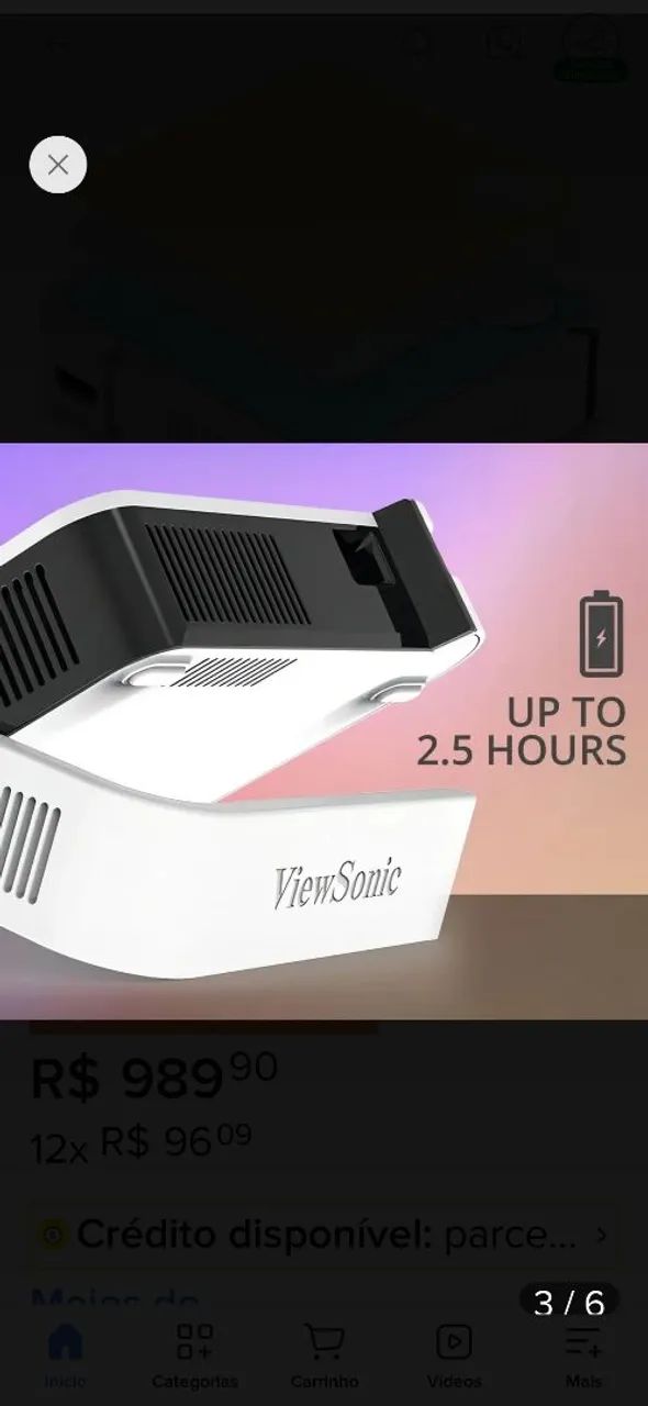 Projetor Portátil ViewSonic M1 Mini-2 LED com Bluetooth e Som JBL - Foto 3
