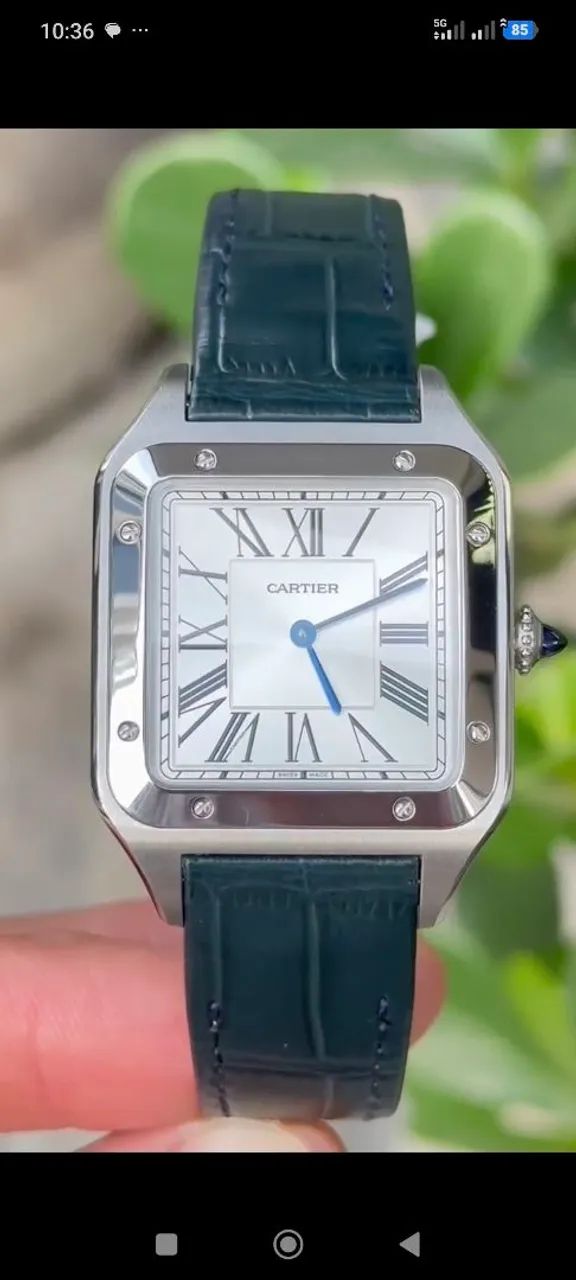 CARTIER SANTOS/ COURO/ AZUL/ SC - Foto 2