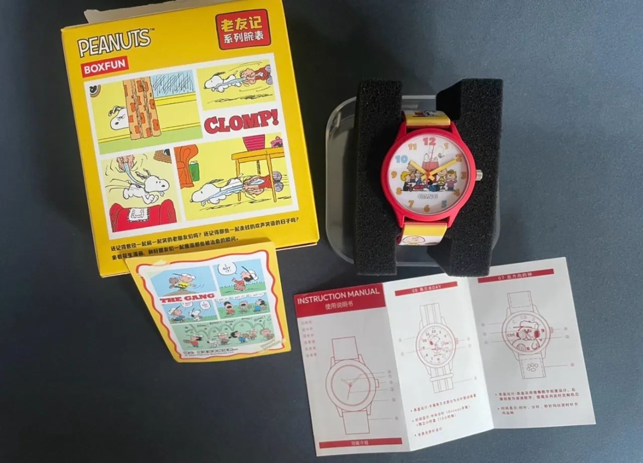 Relógio BOXFUN Peanuts Snoopy & Friends Vermelho ? Completo na Caixa - Foto 2