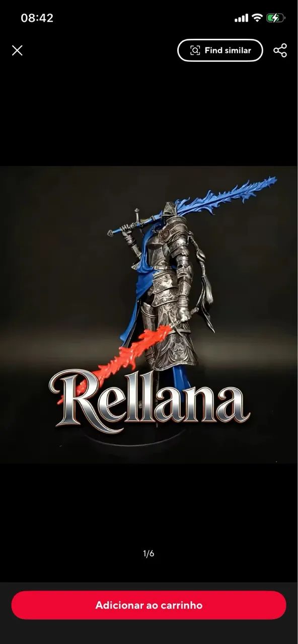Action Figure Rellana Twin Moon Knight Elden Ring De 20 Cm Rainha Da Lua Cheia 