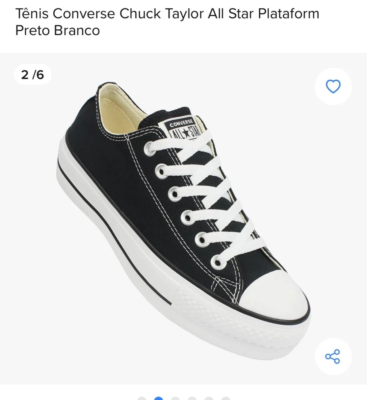 All Star Plataform Preto Branco
