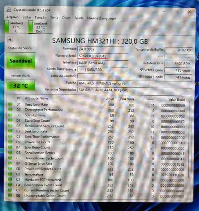 HDs de Notebook 500 e 320 GB (2,5")(SAUDÁVEIS) (COMPATÍVEL COM PS4/XBOX) - Foto 4