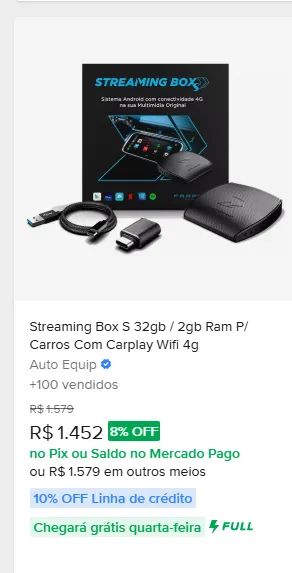 Streaming Box S 32GB - Android Auto e Carplay Wifi 4G - Foto 3