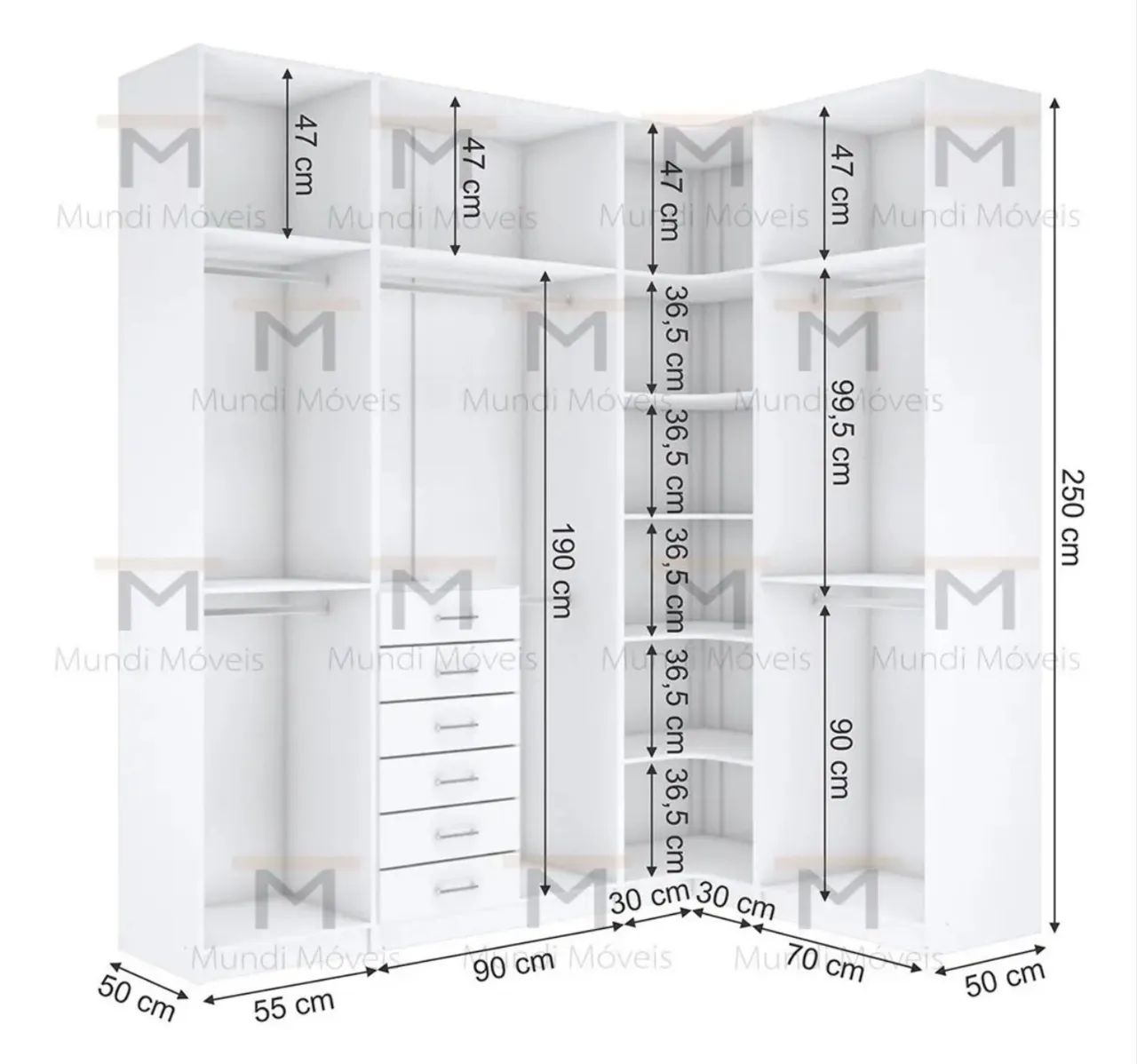 Closet Modulado em MDF Branco - Versátil e Excelente Estado - Foto 2
