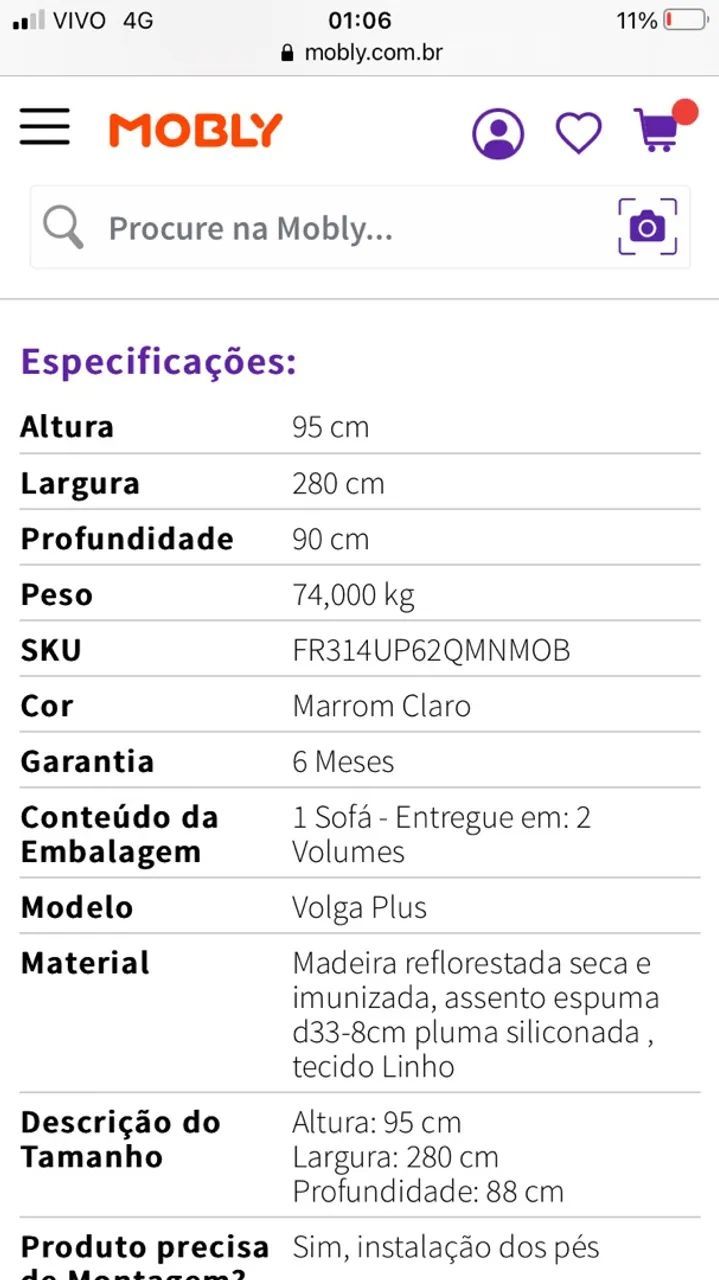 Sofá 4 lugares Danúbio  - Foto 3