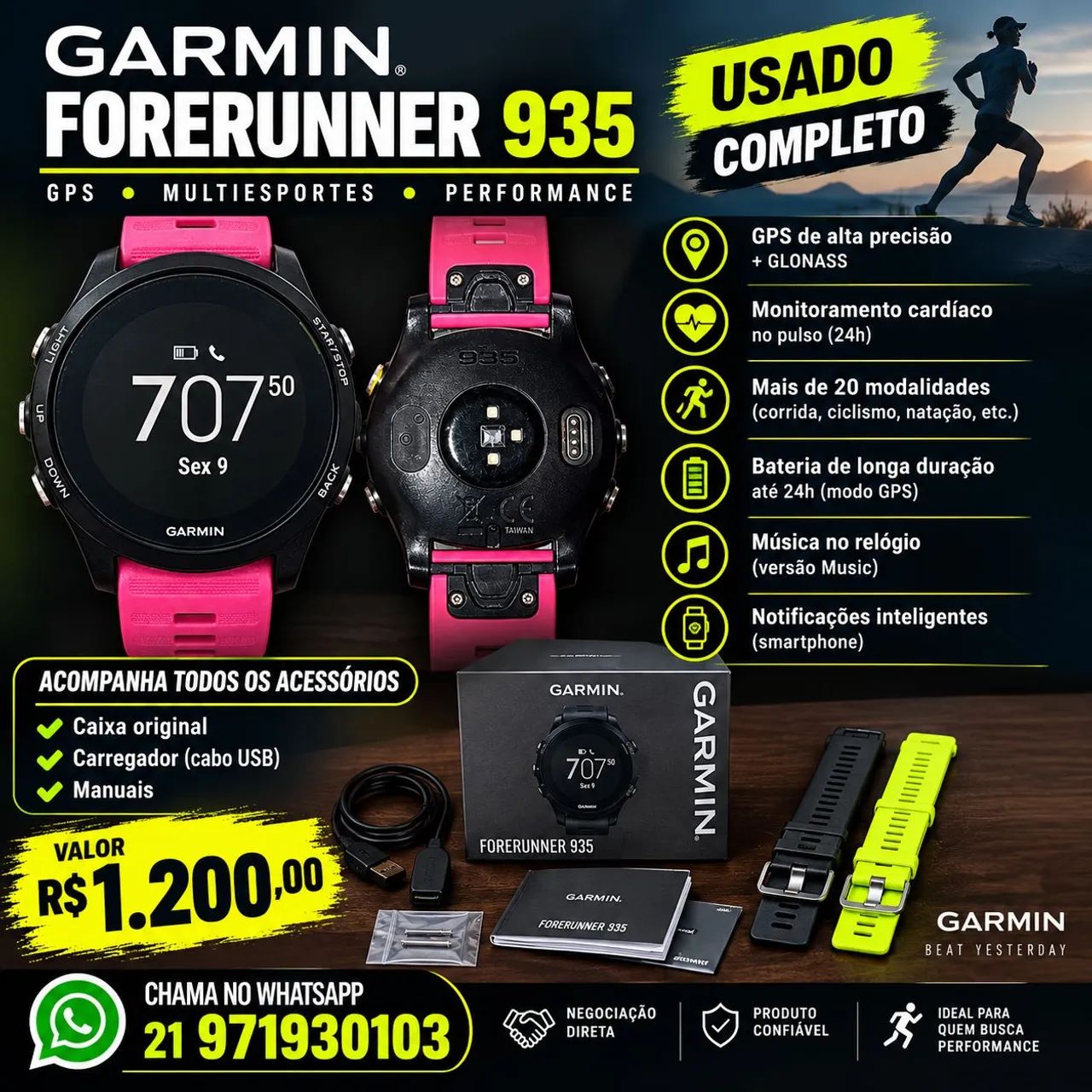 Relogio Forerunner 935 completo com caixa - Foto 3