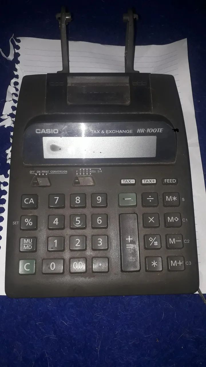 Calculadora antiga de mesa casio hr 100te - Foto 2