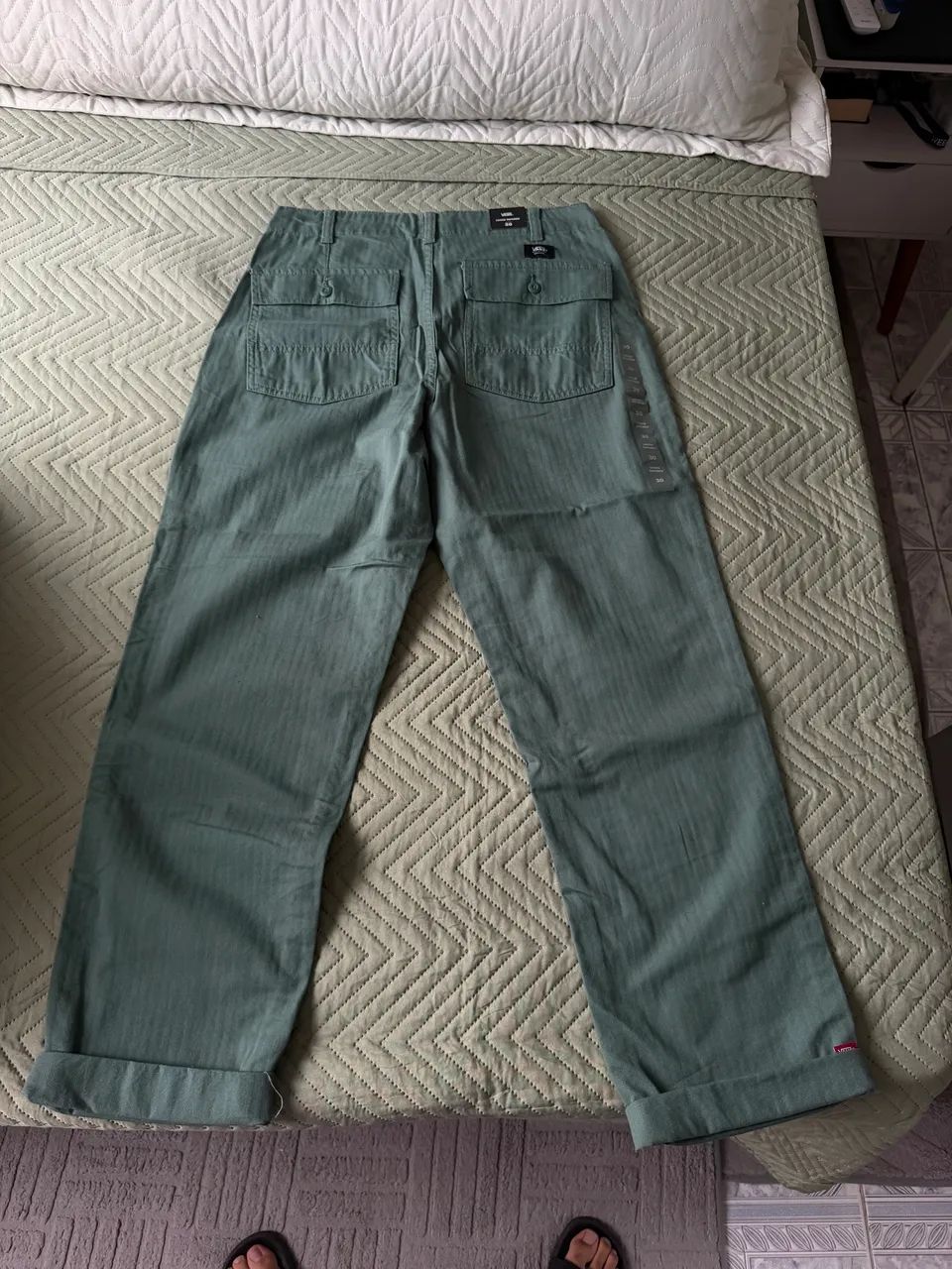 calça jeans vans verde 40 - Foto 4