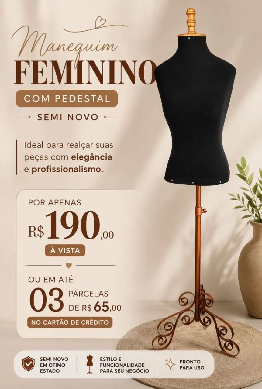 Busto feminino com pedestal retrô