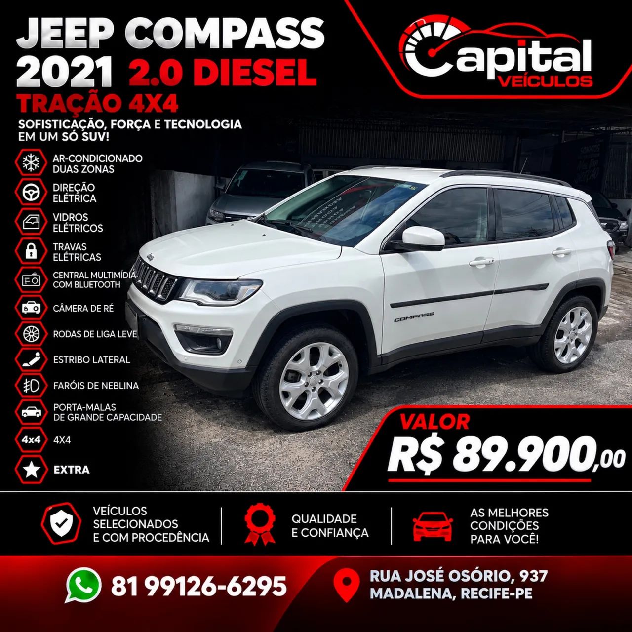 Jeep Compass COMPASS LONGITUDE 2.0 4x4 Dies. 16V Aut. 2021
