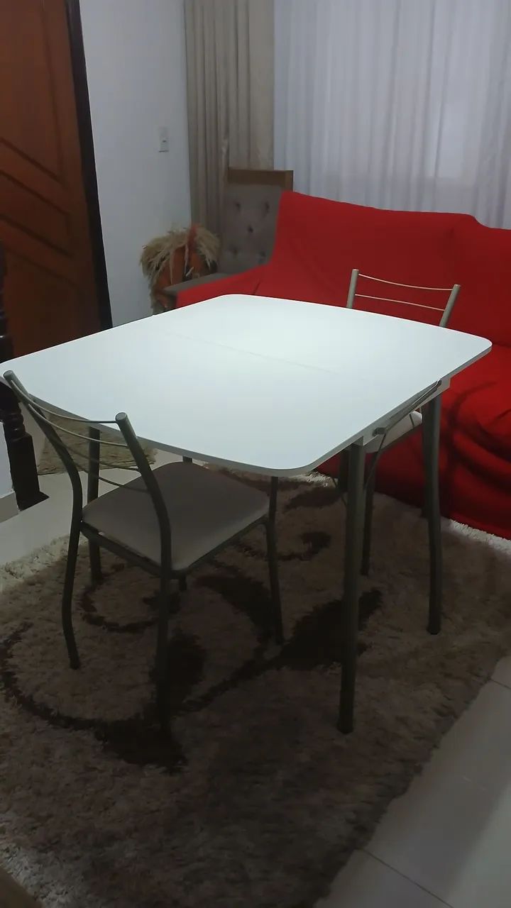 Mesa Branca com 02 cadeiras carrara - Foto 5