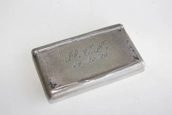 Antiga caixa para rapé em prata, de bolso - Foto 3