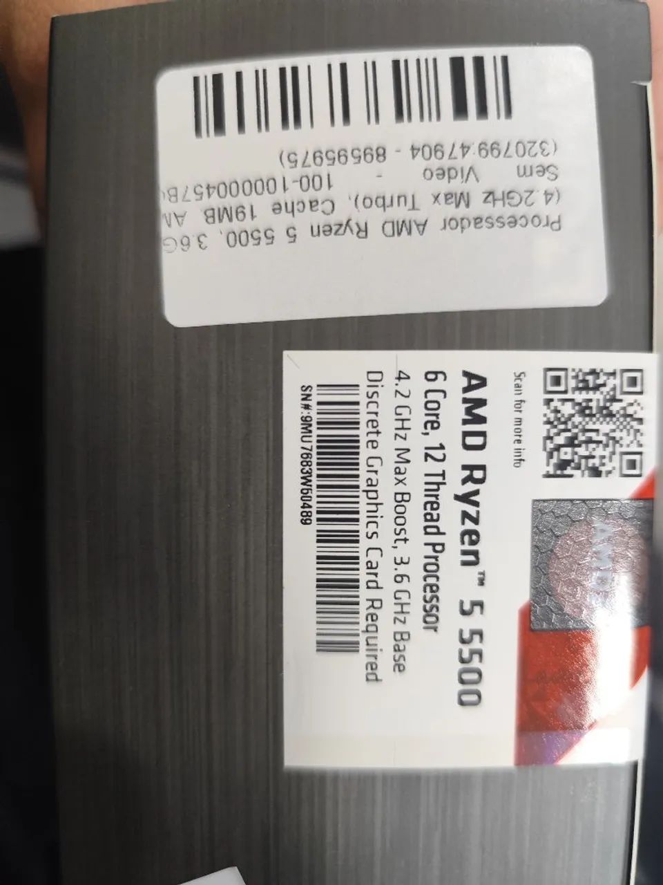 Processador novo na caixa ! AMD Ryzen 5 5500<br>AMD Ryzen 5 500<br>6 núcleos <br>12 Threads<br>AM4 - Foto 2