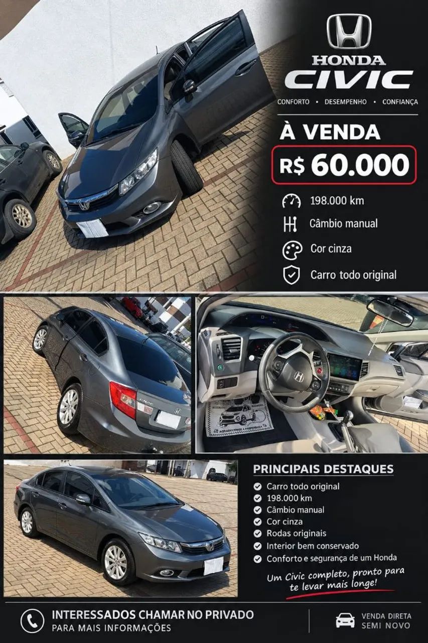 Honda Civic Civic Sed. LXL/LXL SE 1.8 Flex 16V Mec. 2012