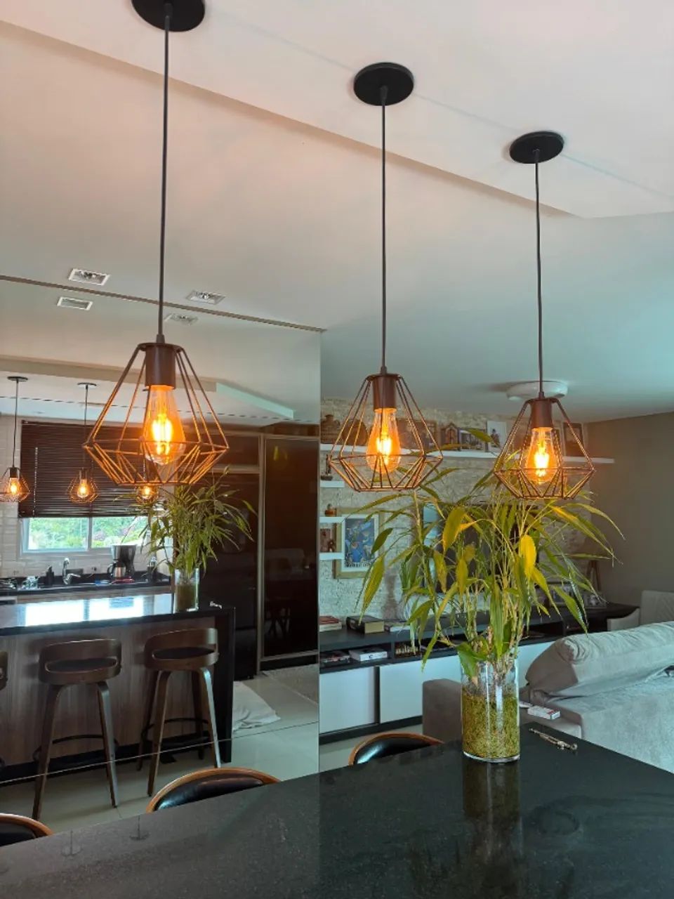 LUMINÁRIA PENDENTE PRETA, ESTILO INDUSTRIAL - Foto 4