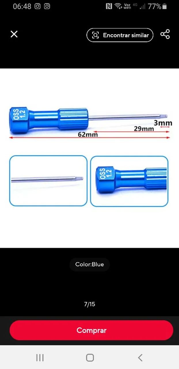 Chave Hexagonal 1,2mm