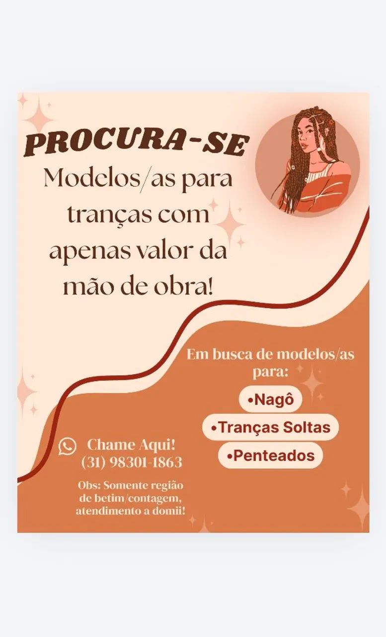Procura-se modelos/as para tranças 