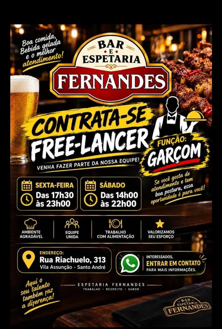 Freelance Garçom (a)