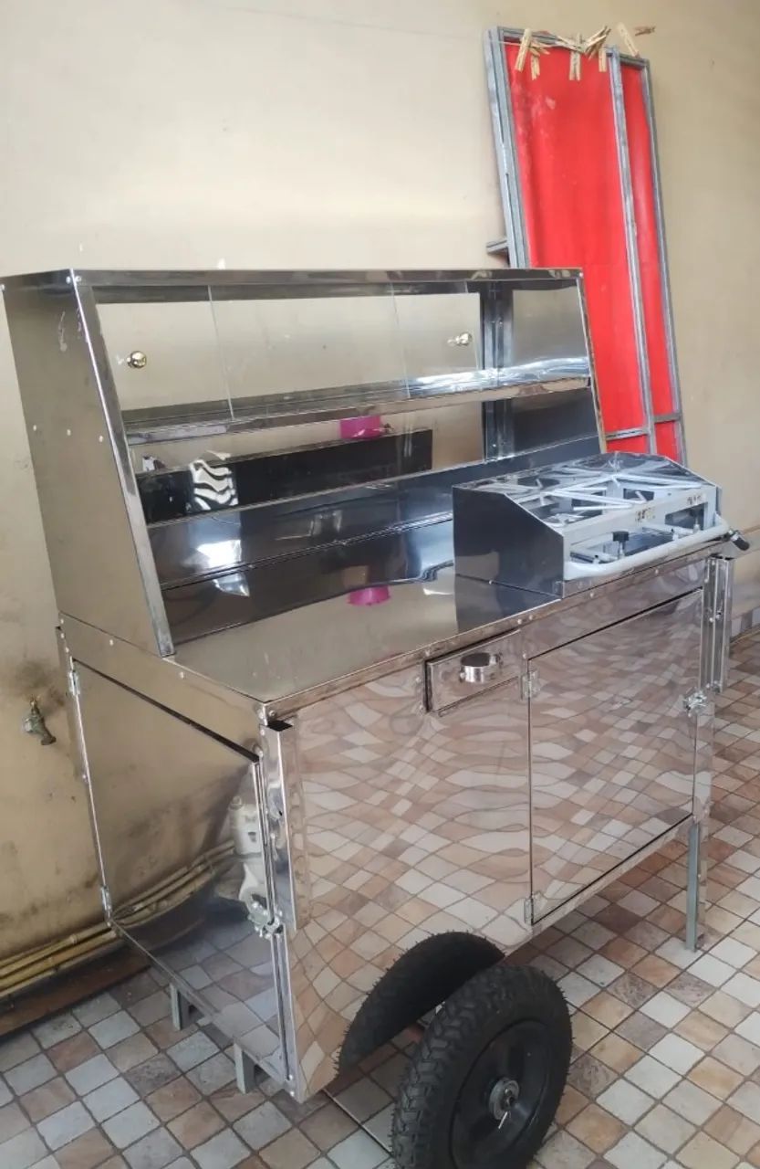 Carrinho de Tapioca em Inox Com Cobertura - NOVO - Foto 2