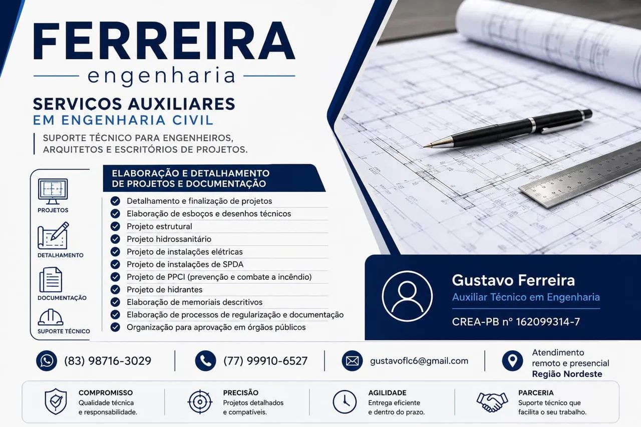 Auxiliar de Projetos Arquitetonicos e Engenharia